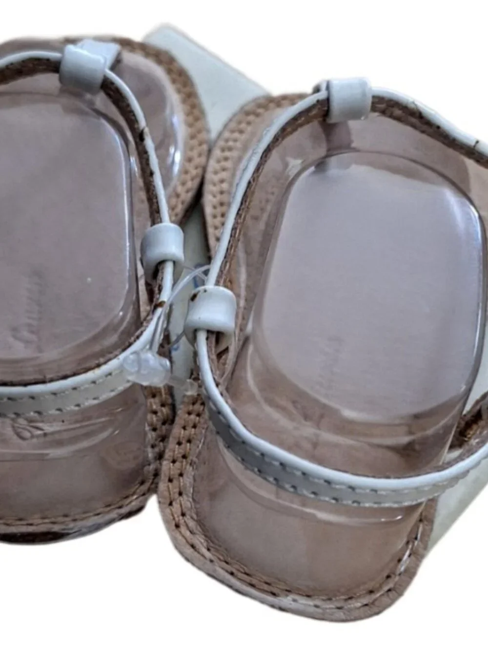 Ralph Lauren White Patent Leather T-Strap Sandals 3-6 Months Size 2 NIB READ